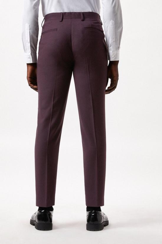 Burton Skinny Burgundy Micro Texture Suit Trousers 3