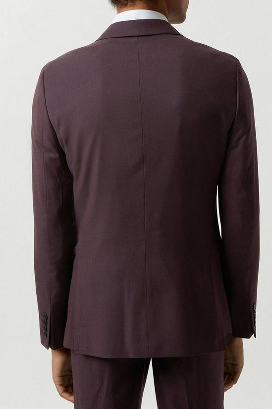 Burton Skinny Fit Burgundy Micro Texture Suit Jacket 3