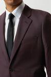 Burton Skinny Fit Burgundy Micro Texture Suit Jacket thumbnail 6
