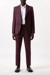 Burton Slim Fit Burgundy Micro Texture Suit Trousers thumbnail 2