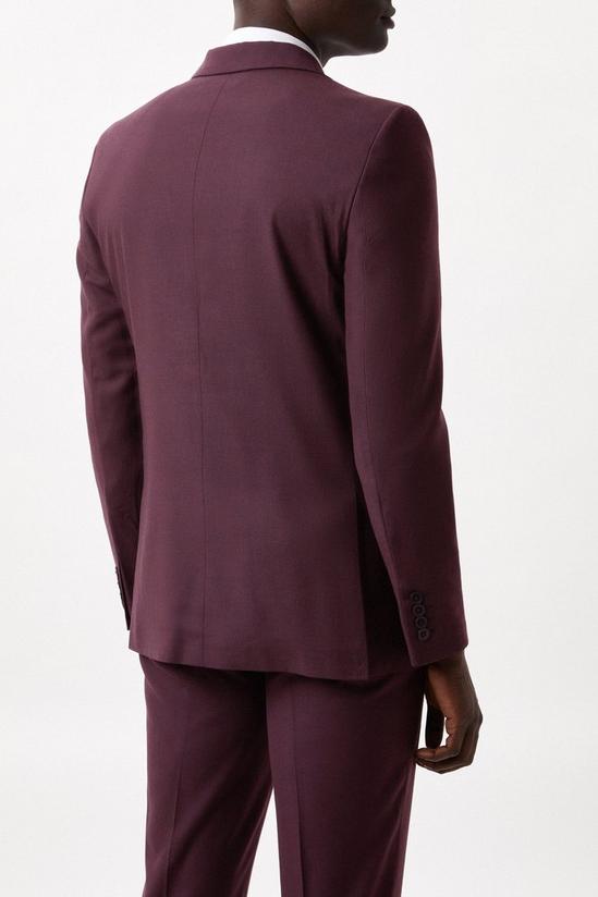 Burton Slim Fit Burgundy Micro Texture Suit Jacket 3