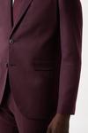 Burton Slim Fit Burgundy Micro Texture Suit Jacket thumbnail 6