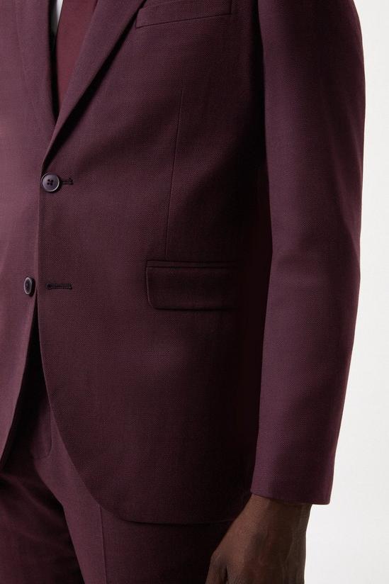 Burton Slim Fit Burgundy Micro Texture Suit Jacket 6