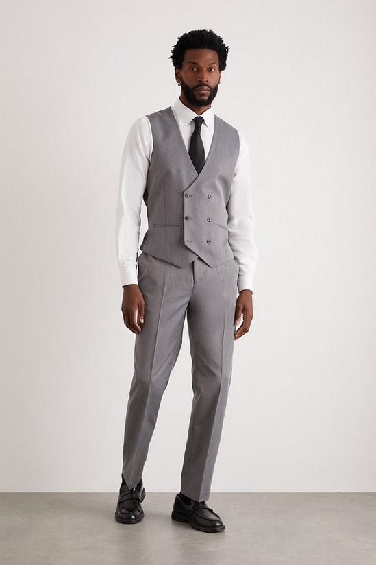 Burton Tailored Fit Grey Mini Herringbone Waistcoat 2
