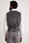 Burton Tailored Fit Grey Mini Herringbone Waistcoat thumbnail 3