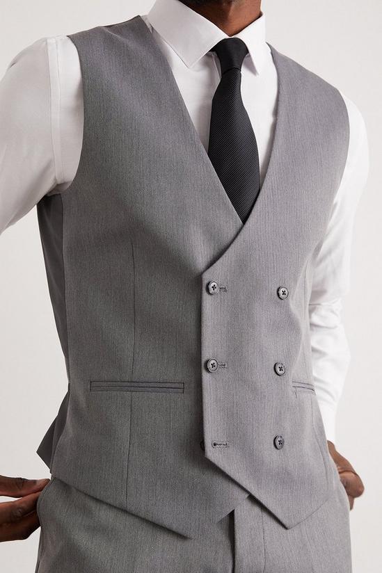 Burton Tailored Fit Grey Mini Herringbone Waistcoat 4
