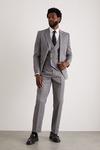 Burton Tailored Grey Mini Herringbone Suit Trousers thumbnail 1