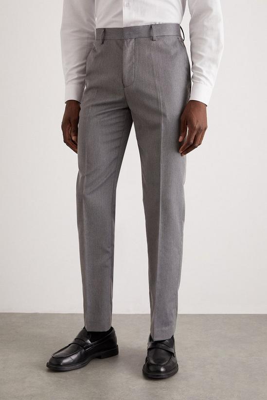Burton Tailored Grey Mini Herringbone Suit Trousers 2