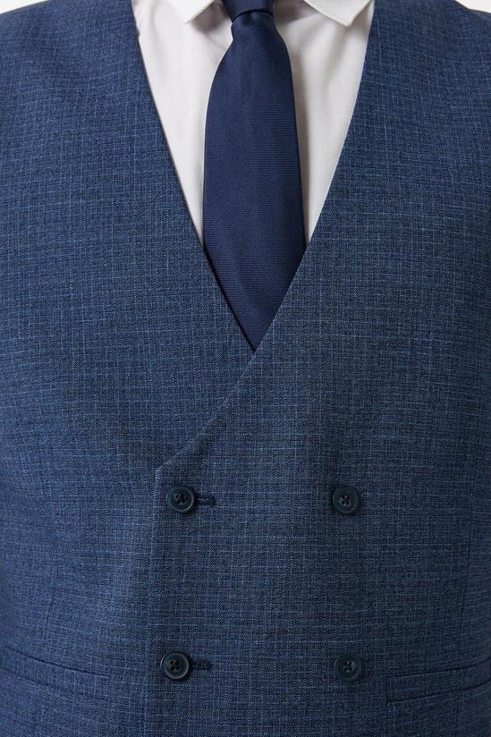 Burton Blue Semi Plain Waistcoat 3
