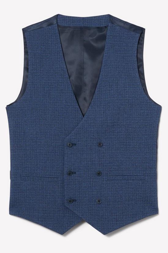 Burton Blue Semi Plain Waistcoat 6