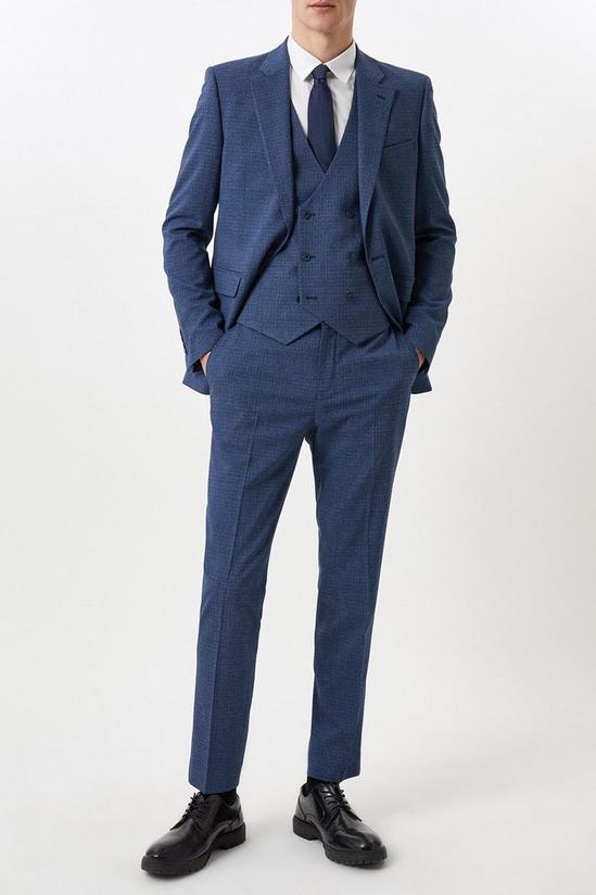 Burton Slim Fit Blue Semi Plain Suit Trousers 1