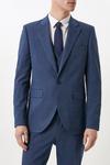 Burton Slim Fit Blue Semi Plain Suit Jacket thumbnail 1