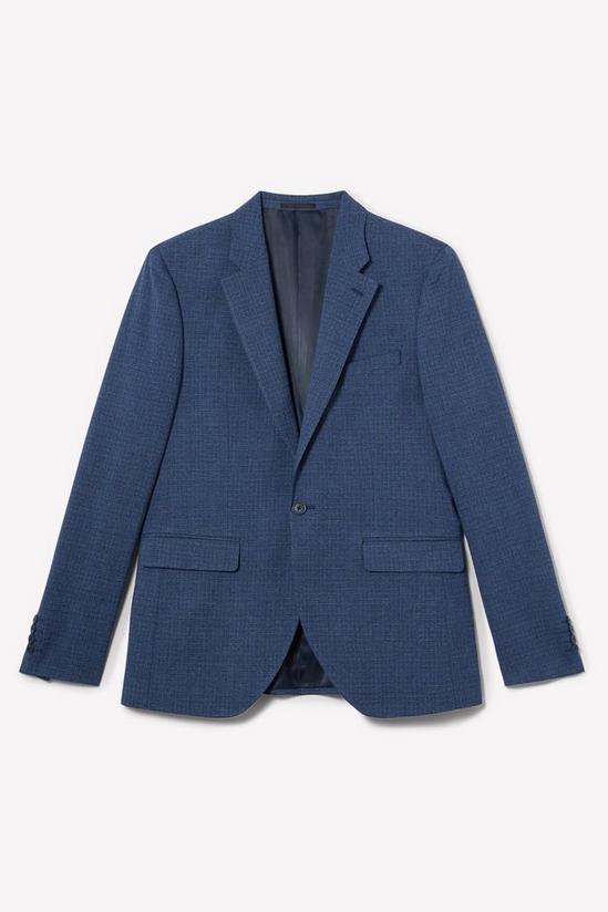 Burton Slim Fit Blue Semi Plain Suit Jacket 6