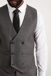 Burton Slim Fit Charcoal Wide Self Stripe Waistcoat thumbnail 4