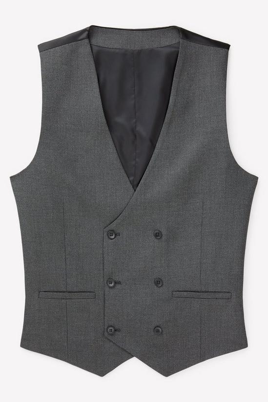 Burton Slim Fit Charcoal Wide Self Stripe Waistcoat 5