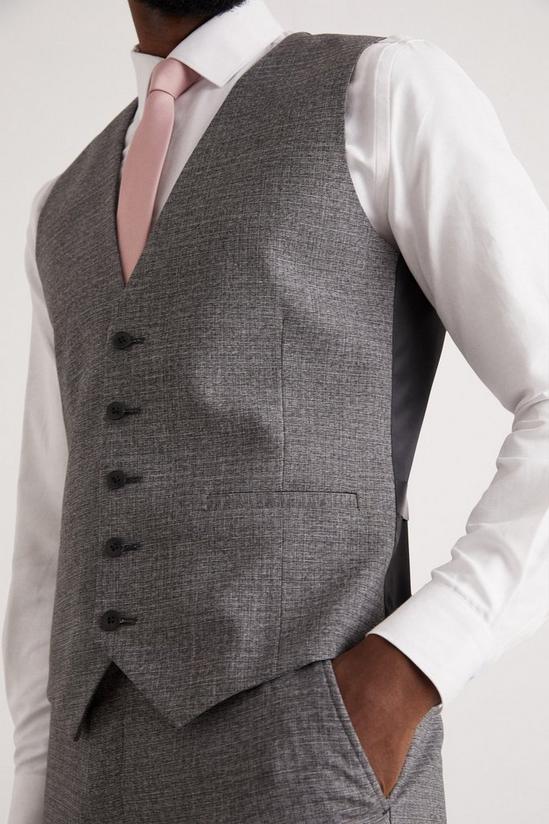 Burton Skinny Grey Texture Grid Check Waistcoat 2