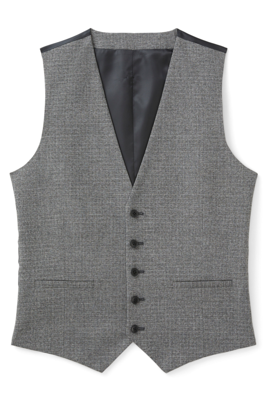 Burton Skinny Grey Texture Grid Check Waistcoat 4