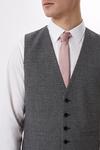 Burton Skinny Grey Texture Grid Check Waistcoat thumbnail 5