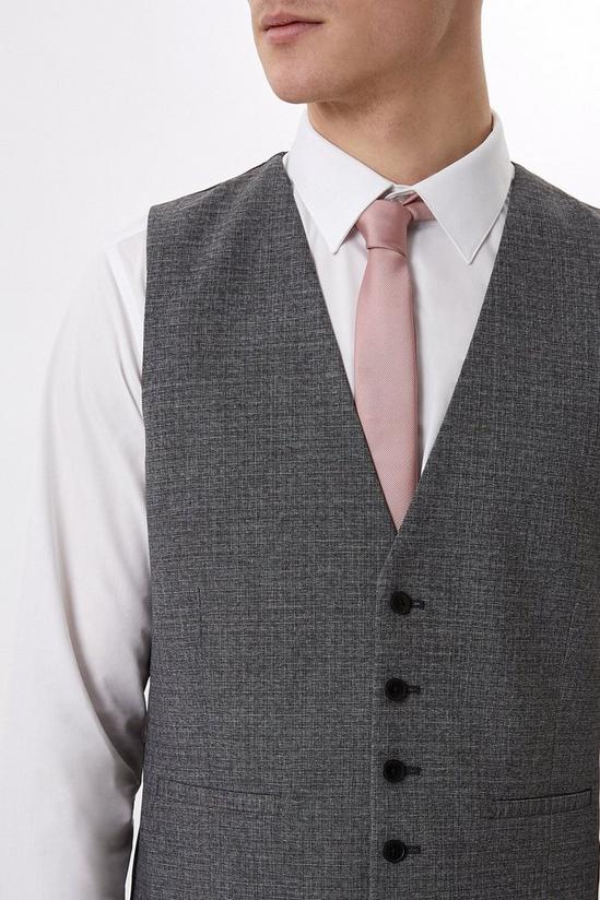 Burton Skinny Grey Texture Grid Check Waistcoat 5