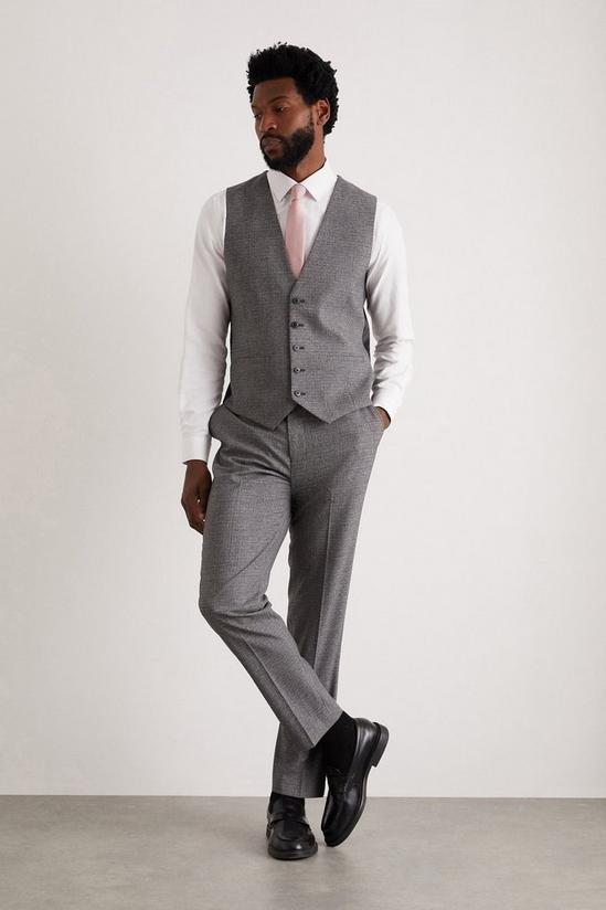 Burton Skinny Grey Texture Grid Check Waistcoat 6