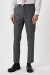 Burton Skinny Grey Texture Grid Check Suit Trousers thumbnail 1