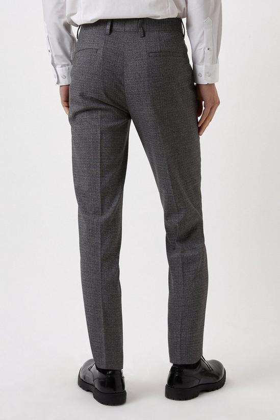 Burton Skinny Grey Texture Grid Check Suit Trousers 3