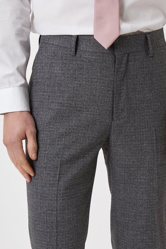 Burton Skinny Grey Texture Grid Check Suit Trousers 4