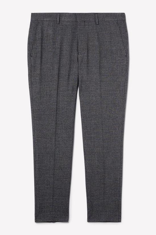 Burton Skinny Grey Texture Grid Check Suit Trousers 5