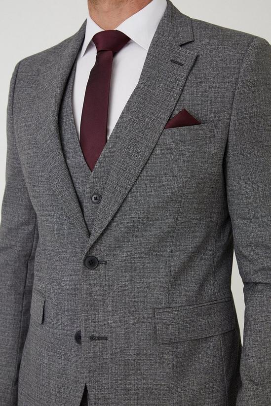 Burton Skinny Grey Texture Grid Check Suit Jacket 2