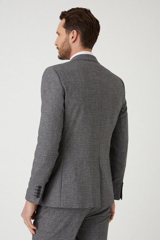Burton Skinny Grey Texture Grid Check Suit Jacket 4
