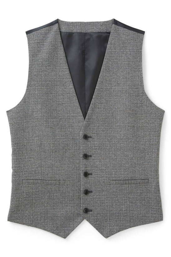 Burton Slim Grey Texture Grid Check Waistcoat 4