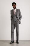 Burton Slim Fit Grey Texture Grid Check Suit Trouser thumbnail 1