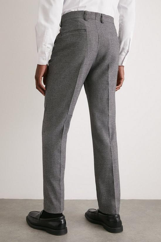Burton Slim Fit Grey Texture Grid Check Suit Trouser 3
