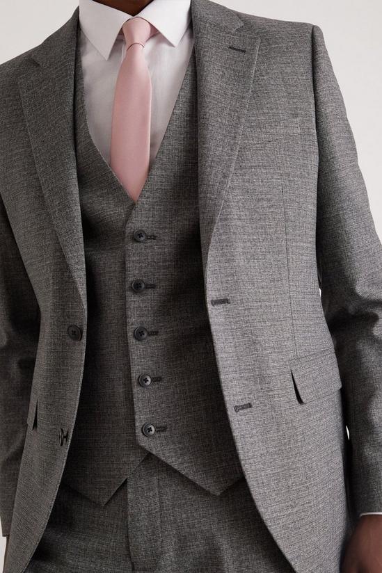 Burton Slim Fit Grey Texture Grid Check Suit Jacket 2