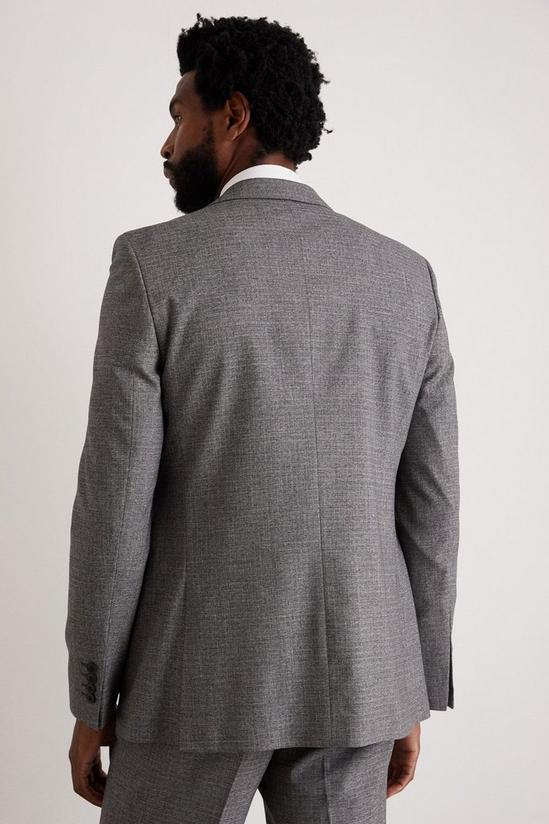 Burton Slim Fit Grey Texture Grid Check Suit Jacket 3