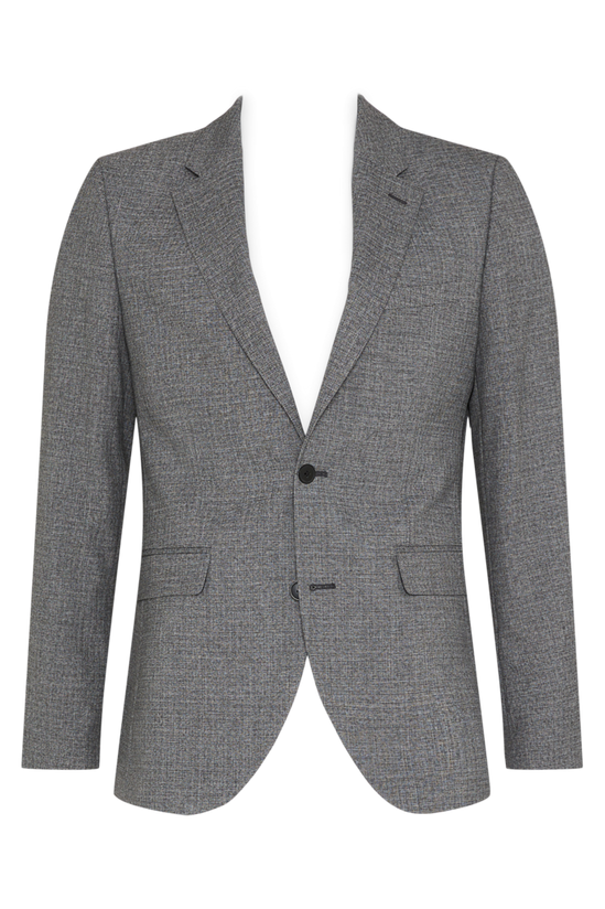 Burton Slim Fit Grey Texture Grid Check Suit Jacket 4