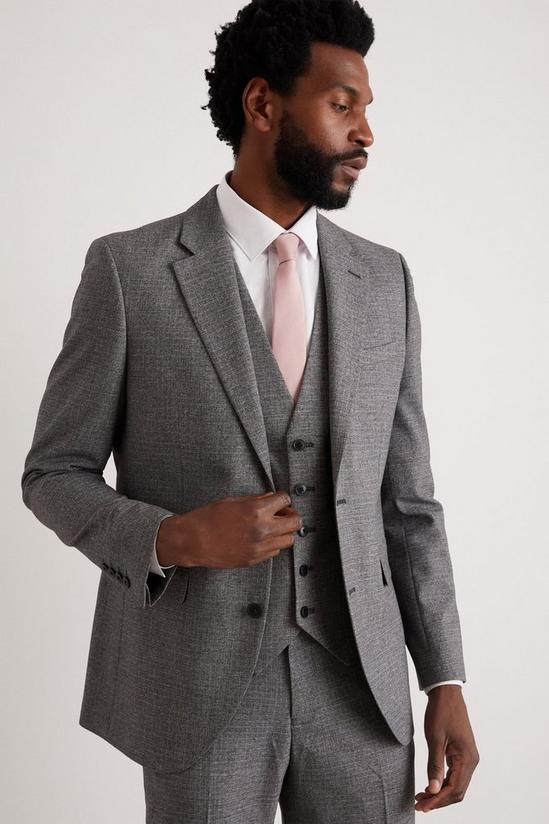 Burton Slim Fit Grey Texture Grid Check Suit Jacket 6