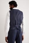 Burton Tailored Fit Navy Small Scale Check Waistcoat thumbnail 3