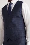 Burton Tailored Fit Navy Small Scale Check Waistcoat thumbnail 4