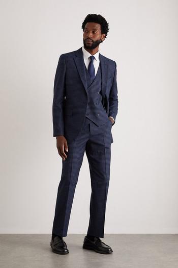 Related Product Tailored Navy Small Scale Check Suit Trousers