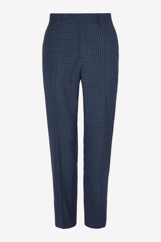 Burton Tailored Navy Small Scale Check Suit Trousers 5
