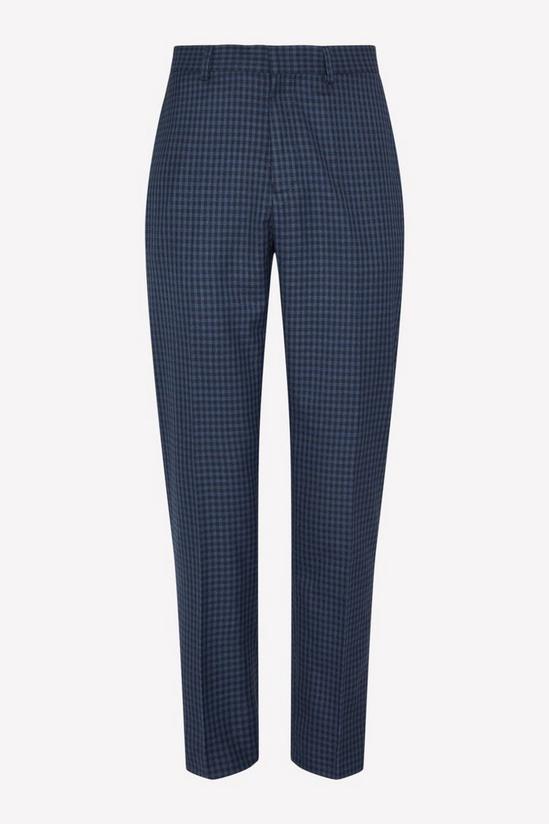 Burton Slim Fit Navy Small Scale Check Suit Trousers 5