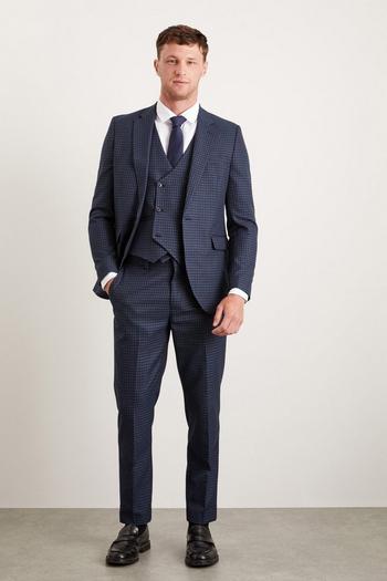 Related Product Slim Fit Navy Small Scale Check Suit Jacket