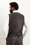 Burton Tailored Fit Charcoal Herringbone Waistcoat thumbnail 3