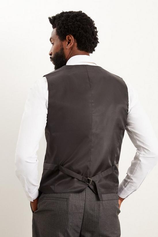 Burton Tailored Fit Charcoal Herringbone Waistcoat 3