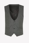 Burton Tailored Fit Charcoal Herringbone Waistcoat thumbnail 4