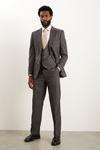 Burton Tailored Fit Charcoal Herringbone Suit Jacket thumbnail 2