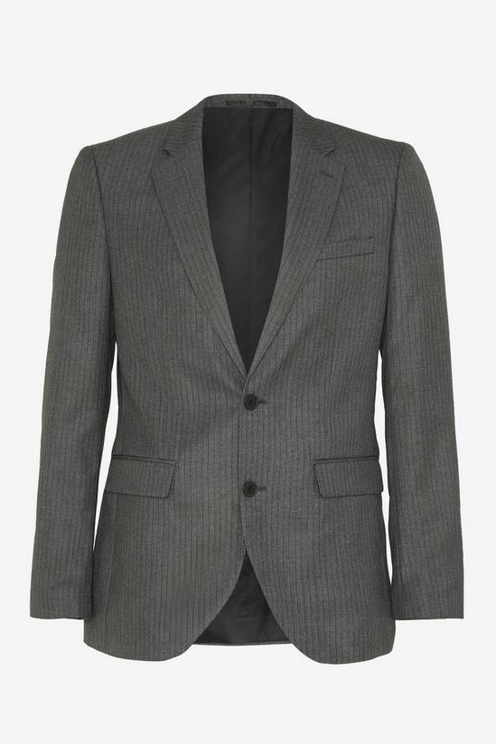 Burton Tailored Fit Charcoal Herringbone Suit Jacket 4