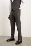 Burton Slim Fit Charcoal Herringbone Suit Trousers thumbnail 2