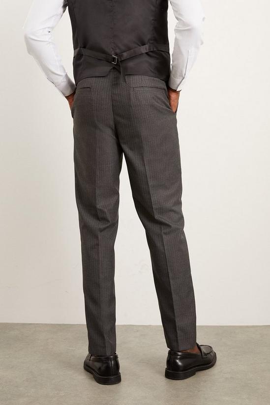 Burton Slim Fit Charcoal Herringbone Suit Trousers 3